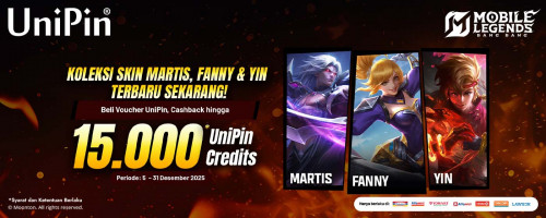 Koleksi Skin Martis, Fanny & Yin, Dapatkan Cashback hingga 15.000 UniPin Credits!